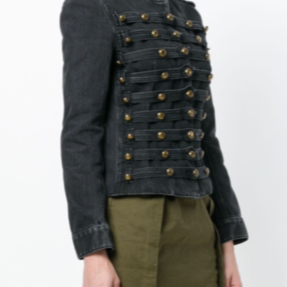 COA🌻NWOT🌻YSL YVES SAINT LAURENT BLACK DENIM JACKET🌻NEW - Picture 15 of 16